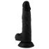 Mr. Rude - realistický dildo s přísavkou a varlaty - 19cm (černý)