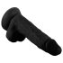 Mr. Rude - realistický dildo s přísavkou a varlaty - 19cm (černý)