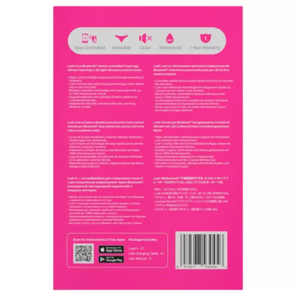 LOVENSE Lush 4 - chytré vibrační vajíčko (růžové)