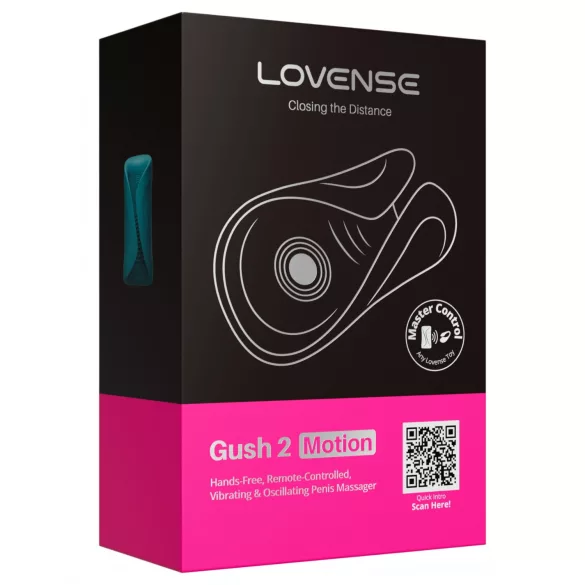 Lovense Gush 2 - Vibrační kroužek na žalud ovládaný aplikací (tyrkysový)