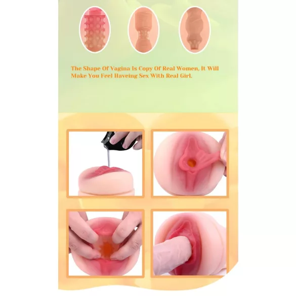 Tracy's Dog - realistická umělá vagína masturbátor - černá/tělová