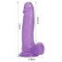 Tracy's Dog Jelly 8 - přísavkový dildo s varlaty (fialový)