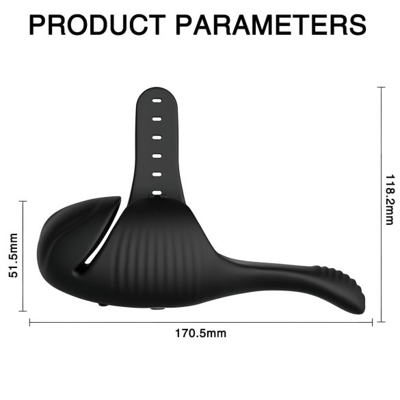 Leopard - nabíjecí žaludový vibrátor (černý)