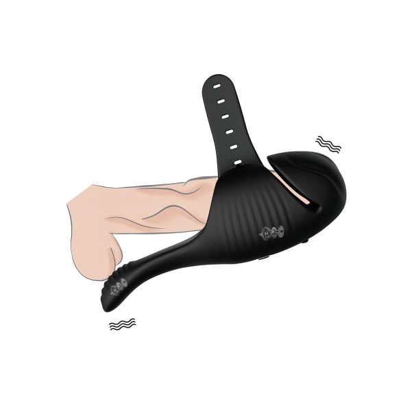 Leopard - nabíjecí žaludový vibrátor (černý)