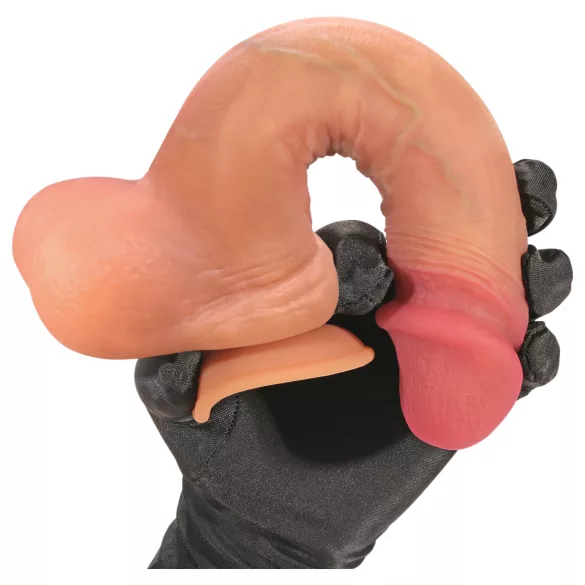 FeelSkin - ultrarealistické dildo s varlaty - přírodní (21 cm)
