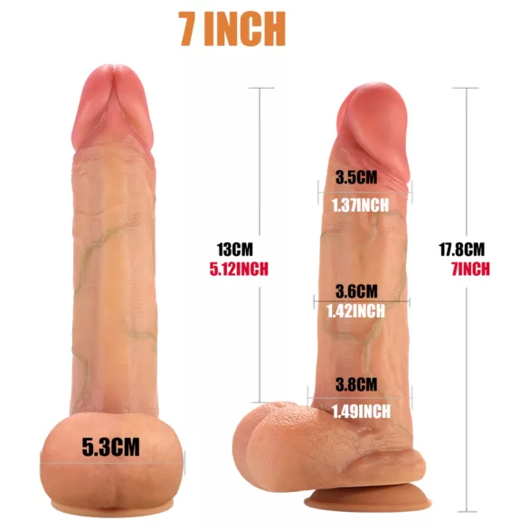 FeelSkin - ultra realistické dildo s varlaty - přírodní (18,5 cm)