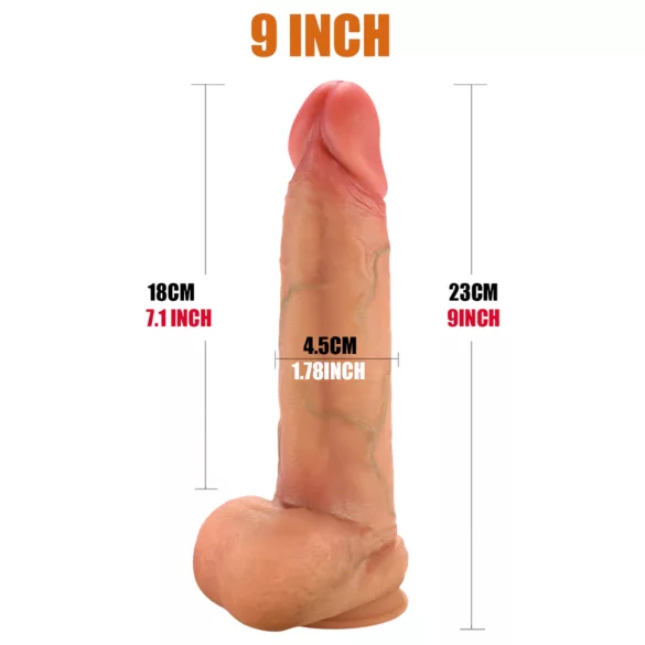 FeelSkin - ultra realistické dildo s varlaty - přírodní (23 cm)