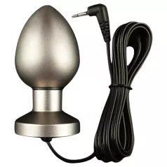   DG-LAB Matte Steel - dvoupólová ocelová elektro anální zátka (stříbrná)