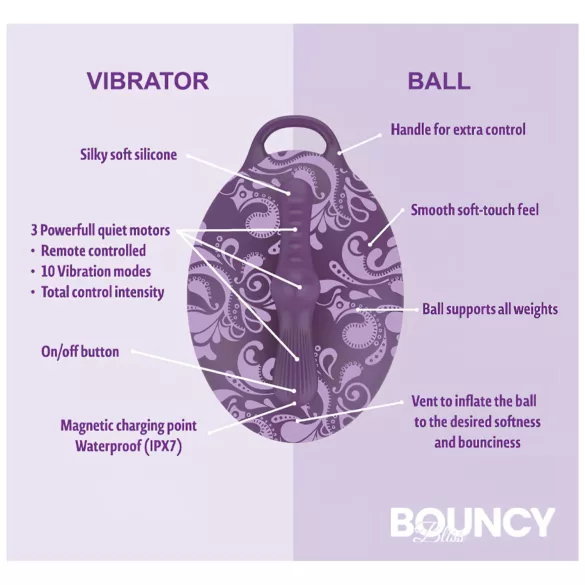 Bouncy Bliss Classic - vibrační polštář nafukovací - fialová