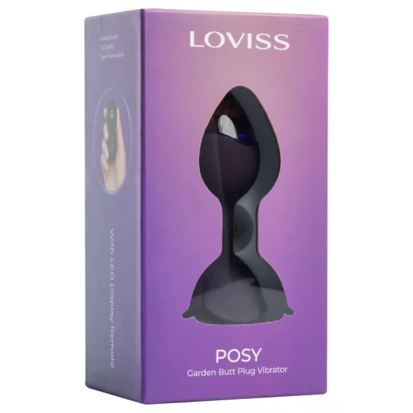 LOVISS Flower - anální vibrátor s dálkovým ovládáním (fialový)
