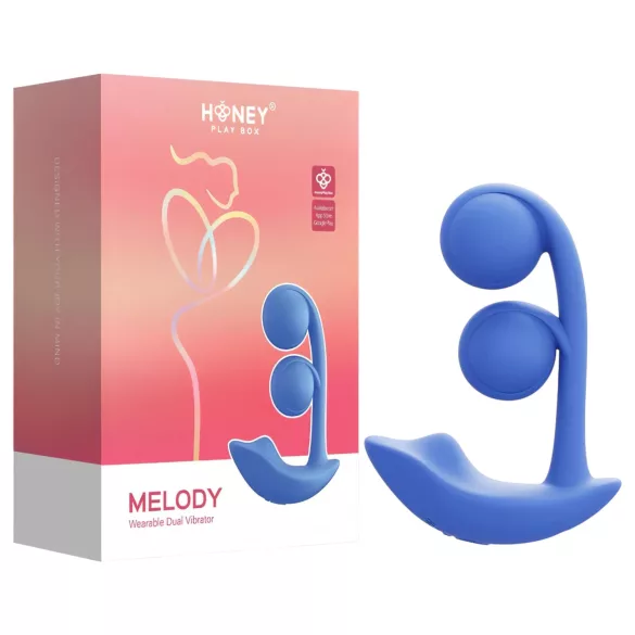 Honey Play Box Melody - App-ovladatelný perličkový 2v1 vibrátor (modrý)