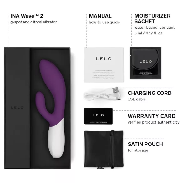 LELO Ina Wave 2 - vibrátor s akumulátorem - vodotěsný - fialový