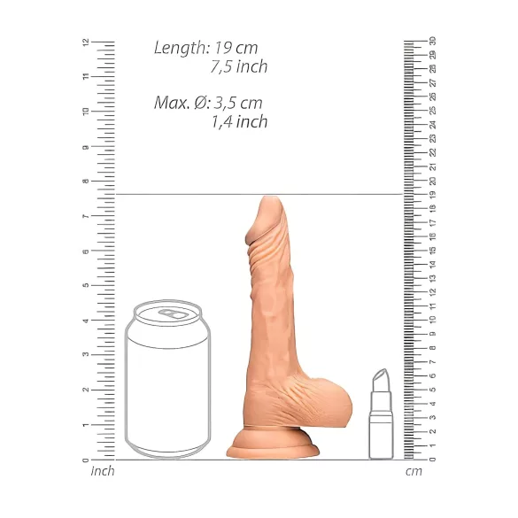 RealRock - realistický dildo s varlaty - 17 cm - tělová