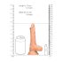 RealRock Dong 7 - realistický dildo s varlaty (17 cm) - přírodní