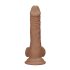 RealRock Dong 7 - realistický dildo s varlaty (17 cm) - tmavě přírodní