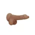 RealRock - realistické dildo s varlaty - 17 cm - tmavá tělová barva