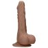 RealRock Dong 7 - realistický dildo s varlaty (17 cm) - tmavě přírodní