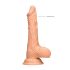 RealRock Dong 8 - realistický, varlatý dildo (20 cm) - přírodní
