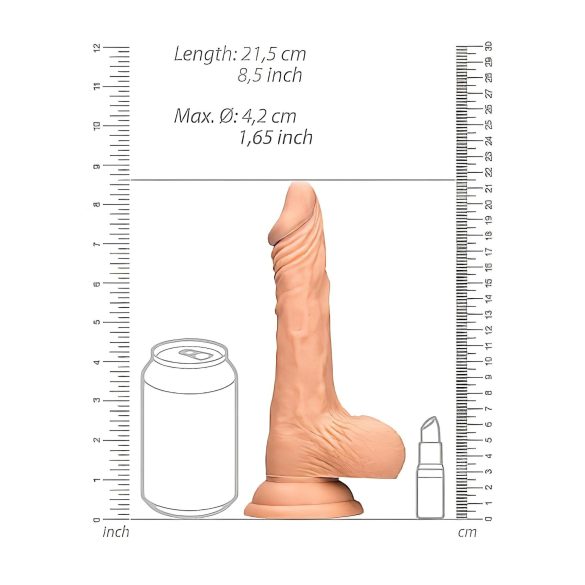 RealRock - realistické dildo s varlaty - 20 cm - tělová barva