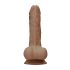 RealRock Dong 8 - realistický, varlatový dildo (20 cm) - tmavě přírodní
