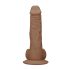 RealRock Dong 8 - realistický, varlatový dildo (20 cm) - tmavě přírodní