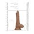 RealRock Dong 8 - realistický, varlatový dildo (20 cm) - tmavě přírodní