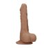 RealRock Dong 8 - realistický, varlatový dildo (20 cm) - tmavě přírodní