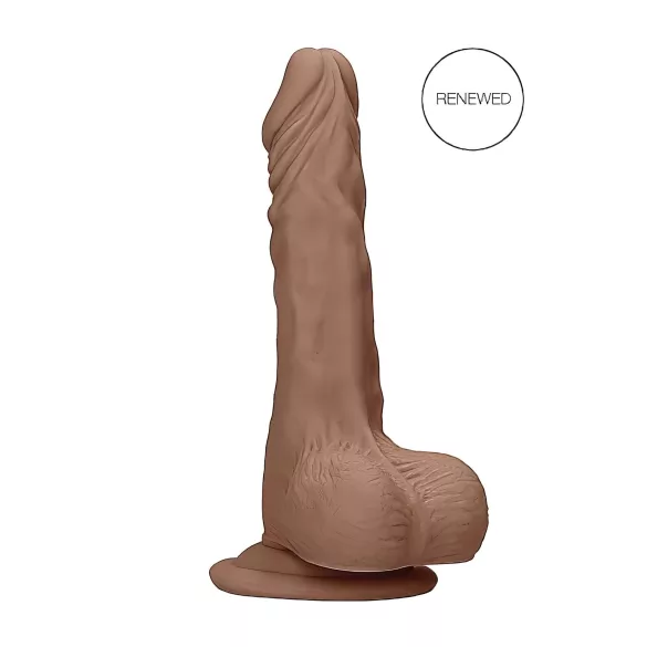 RealRock - realistické dildo s varlaty - 25 cm - tmavá tělová