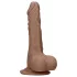 RealRock - realistické dildo s varlaty - 25 cm - tmavá tělová