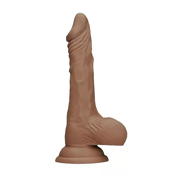 RealRock - realistické dildo s varlaty - 25 cm - tmavá tělová