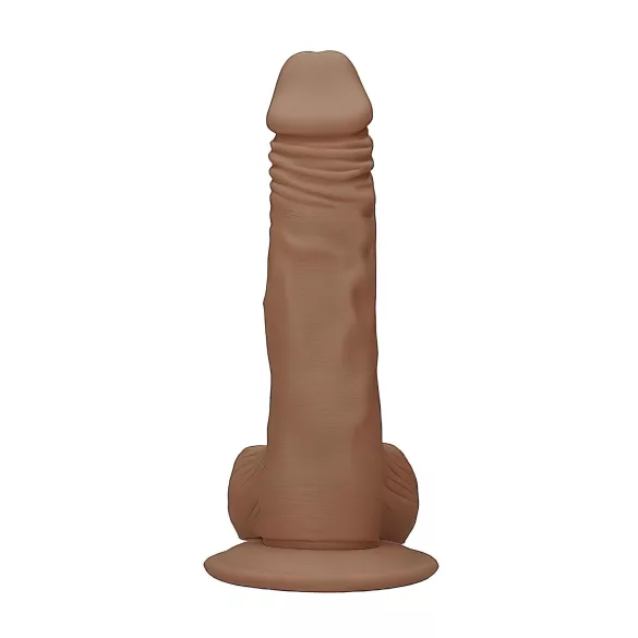 RealRock - realistické dildo s varlaty - 25 cm - tmavá tělová