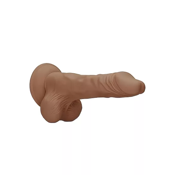 RealRock - realistické dildo s varlaty - 25 cm - tmavá tělová