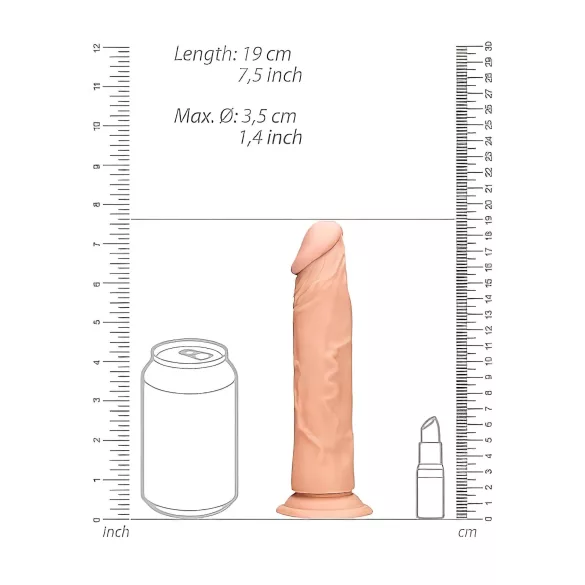 RealRock - realistické dildo - 17 cm - tělová barva