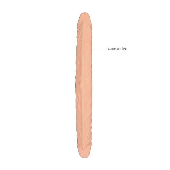 RealRock - dvojitý dildo - oboustranný - tělová - 36 cm