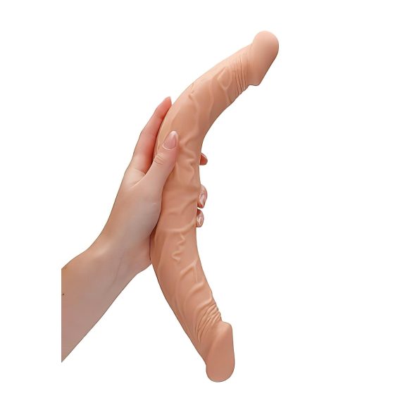 RealRock Double Dong 14 - dvojitý dildo (36 cm) - přírodní