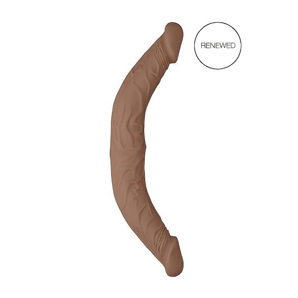 RealRock Double Dong 14 - dvojitý dildo (36cm) - tmavě přírodní
