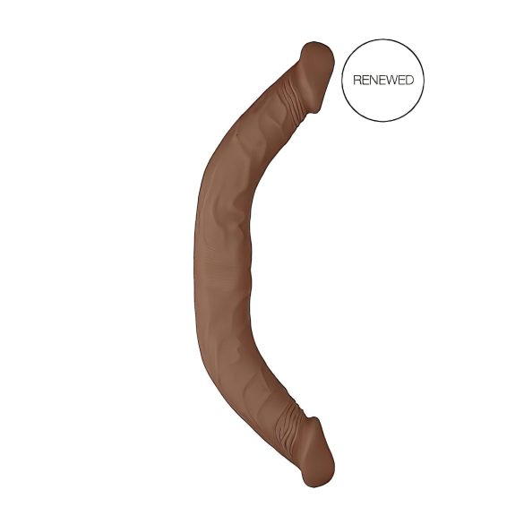 RealRock Double Dong 18 - dvojitý dildo (46 cm) - tmavá přírodní