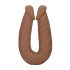 RealRock Double Dong 18 - dvojitý dildo (46 cm) - tmavá přírodní