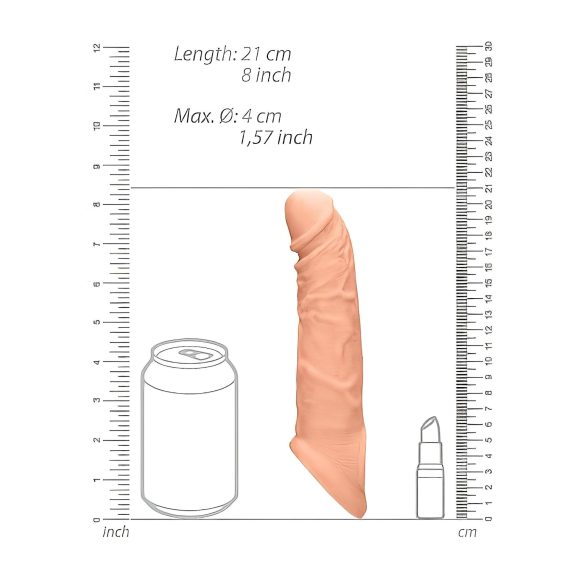 RealRock - návlek na penis - 21 cm - tělová barva
