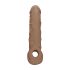 RealRock návlek na penis 21 cm - tmavě přírodní