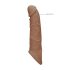 RealRock návlek na penis 21 cm - tmavě přírodní
