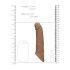 RealRock návlek na penis 21 cm - tmavě přírodní