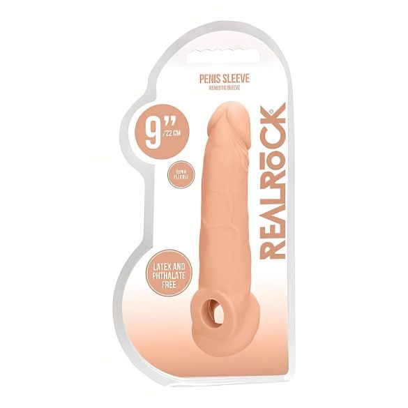 RealRock - návlek na penis - 21,5 cm - tělová barva