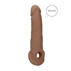   RealRock - návlek na penis - 21,5 cm - tmavá tělová barva