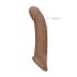 RealRock Rukáv na Penis 9 - návlek (21,5 cm) - tmavý přírodní