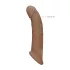 RealRock - návlek na penis - 21,5 cm - tmavá tělová barva