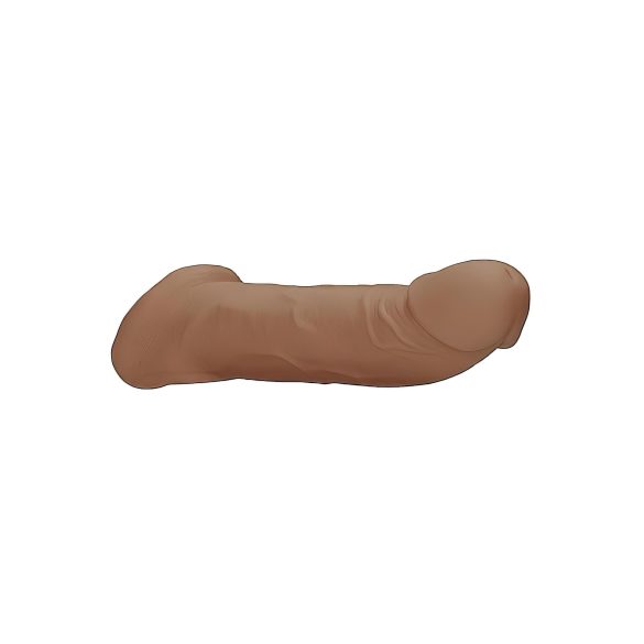 RealRock - návlek na penis - 21,5 cm - tmavá tělová barva