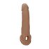 RealRock Rukáv na Penis 9 - návlek (21,5 cm) - tmavý přírodní