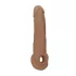 RealRock - návlek na penis - 21,5 cm - tmavá tělová barva