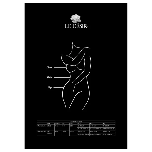 Le Désir - plus size otevřené punčochy - černá - XXL-4XL